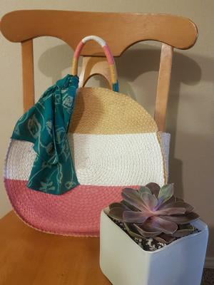 time and tru straw circle tote