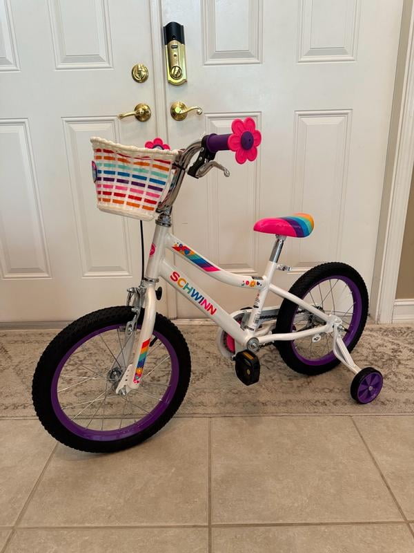 Schwinn Elise Kids Bike with Training Wheels, 16 Inch Wheels, Ages