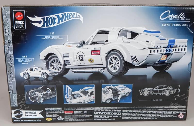 Mattel Brick Shop Hot Wheels Corvette Grand Sport Building