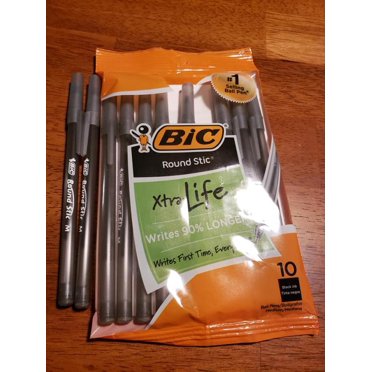 BIC Round Stic Xtra-Life Ballpoint Pens – Medium 1.0 Mm – Assorted Colors – 12-Pack