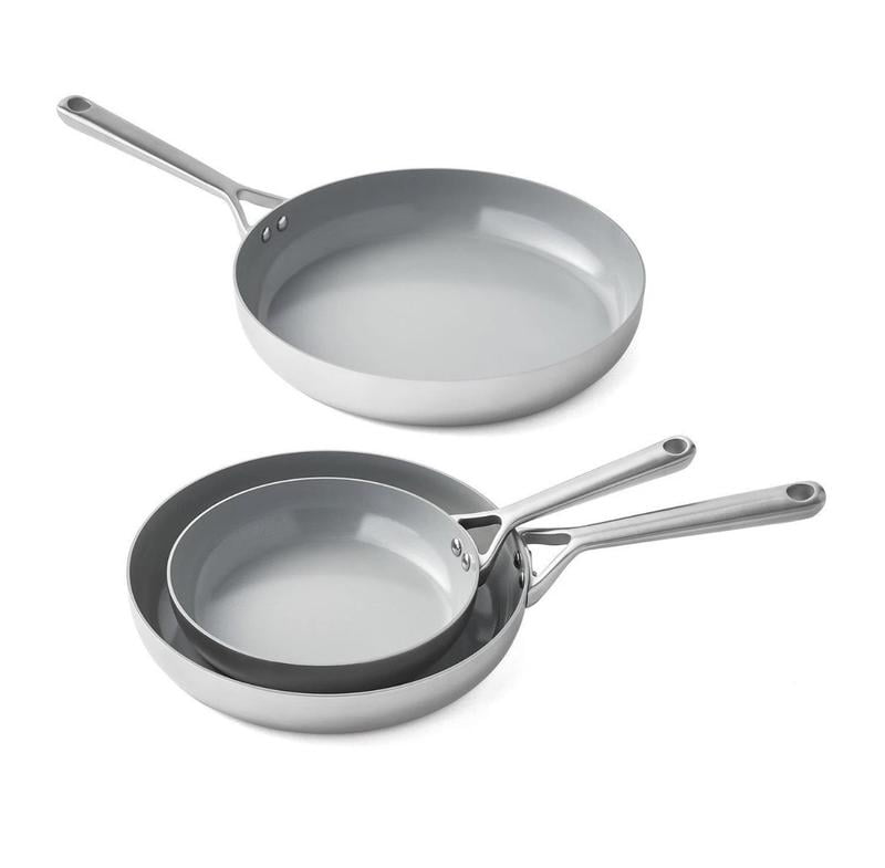 Member's Mark 3-Piece Modern Tri-Ply Fry Pan Set with Ceramic
