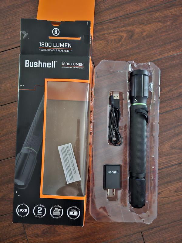 bushnell 1800 lumen rechargeable focusing flashlight Customer reviews for Bushnell 1800 Lumen Rechargeable Focusing Flashlight -  IPX8 Waterproof, Black & Green