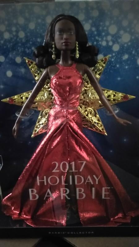 Barbie 2017 Holiday Nikki Black Hair With Red Dress Doll Perfect Gift Xmas New