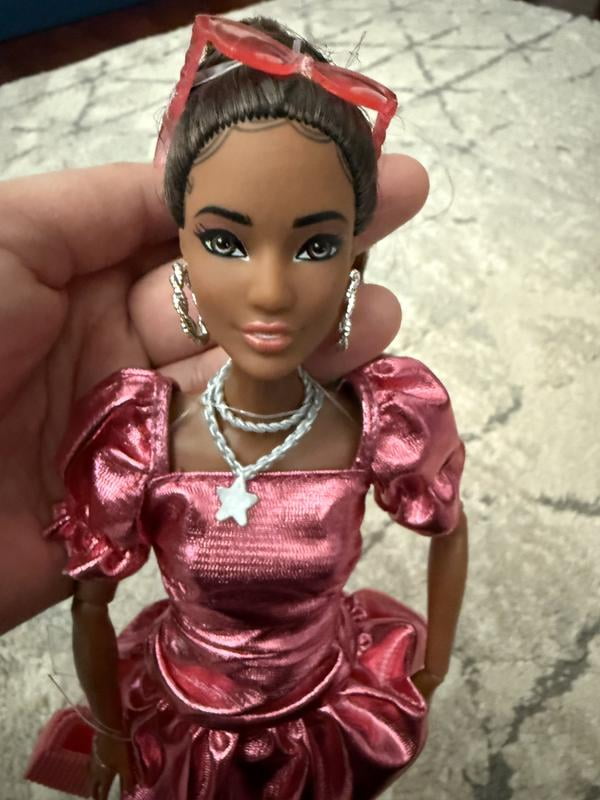 Barbie Deluxe Style Fashion Doll #6 in Metallic Coral Dress Toy New w Box -  Walmart.com