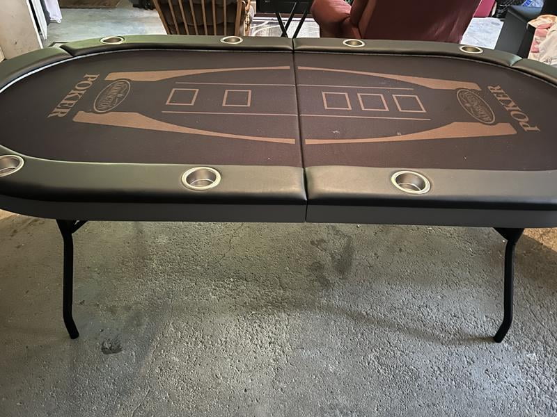 Barrington プレミアムポーカーテーブル 10人用 折り畳み Barrington 10 Player Folding Poker Table with Steel Cup