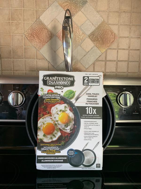 GRANITESTONE Professional 3-Piece Aluminum Ultra-Nonstick Hard Anodized  Diamond Infused Fry Pan Set (8 in., 10 in., 12 in.) 7197 - The Home Depot