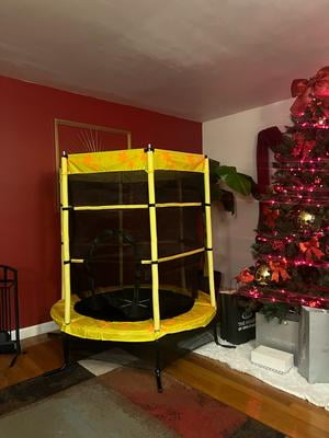 55-Inch Kids Trampoline with Safety Enclosure, Padded Frame & Star