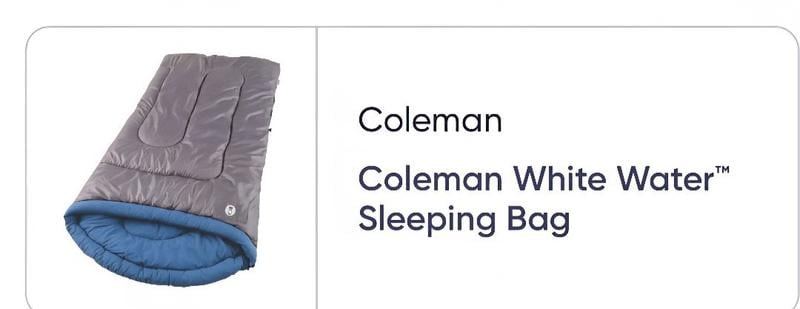Coleman Grey Adult Sleeping Bag, 30-Degree Cold Weather, Semi