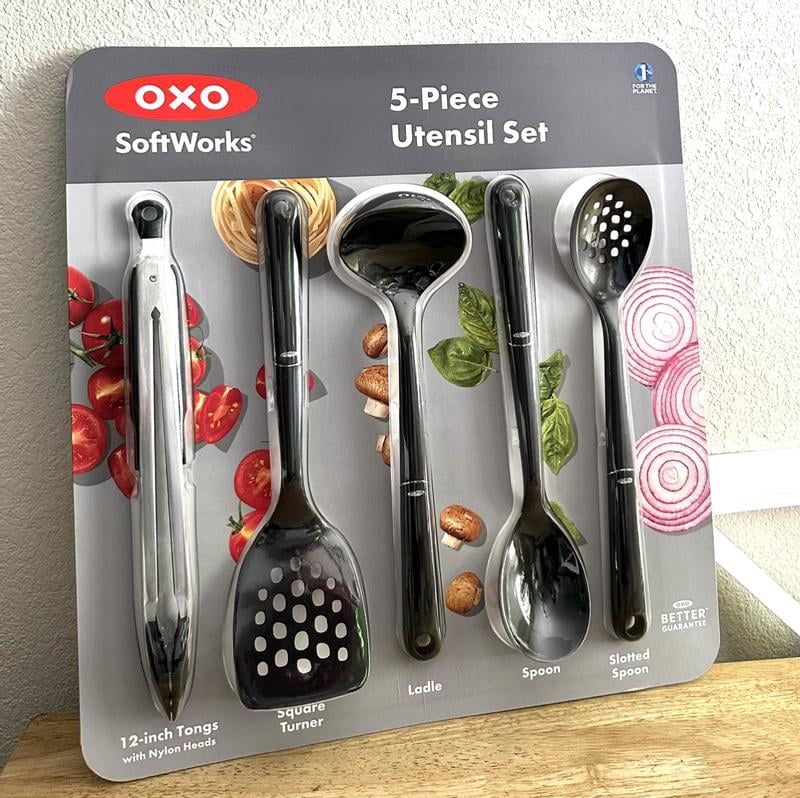 OXO 5-Piece Nylon Cooking Spoon, Gadget, Turner, Stir with Good