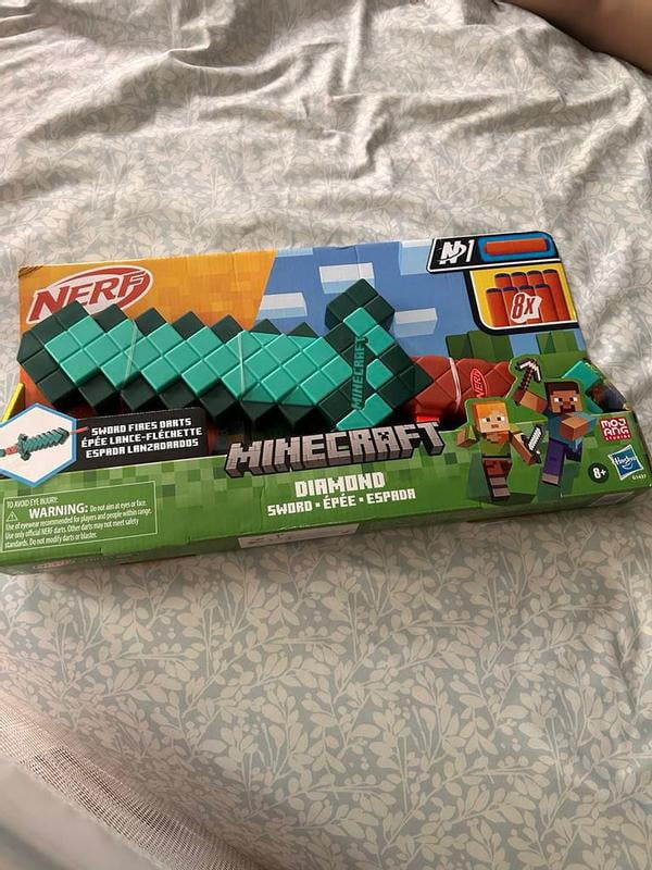 Nerf, Minecraft Sword Dart Blaster, Diamond Sword, 8 N1 Darts