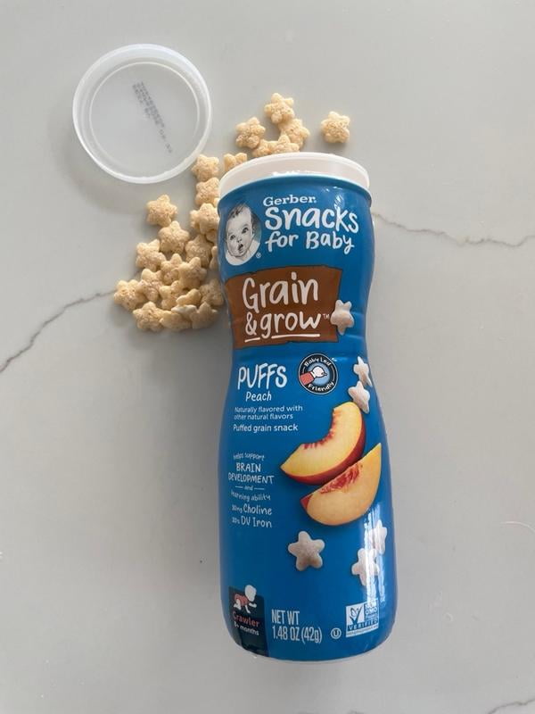 Puffs Peach Baby Grow Baby Puffs Gerber Organic Peach Puffs 6-Pack