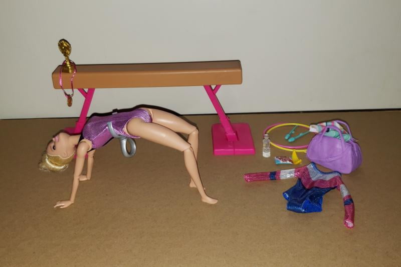 Barbie Gymnast Playset with Blonde Doll and 15+ Accessories
