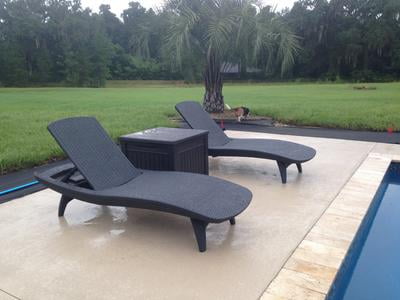 Keter Pacific Chaise Sun Lounger 2 Pack Adjustable Grey Walmart Com Walmart Com