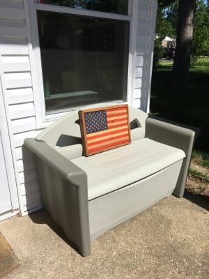 Rubbermaid plastic storage bench hotsell