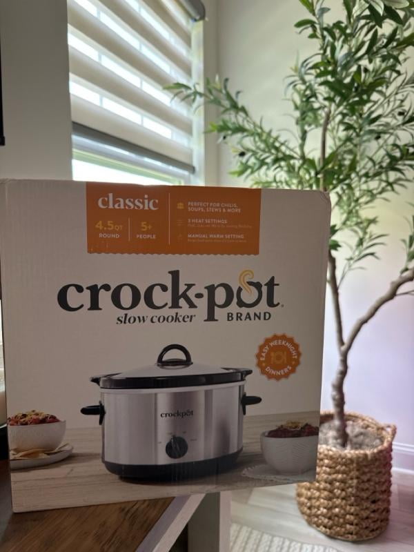 Crock-Pot クロックポット (SCR450-HX) Crock-Pot 4.5 Quart Silver Manual Slow Cooker with Keep-Warm