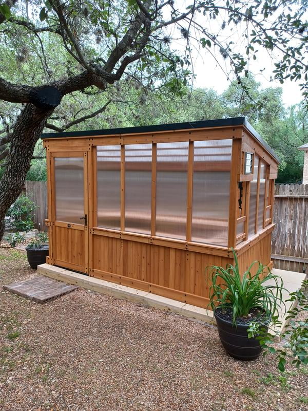 Backyard Discovery 12' x 7' Slant Roof Cedar Greenhouse - DIY