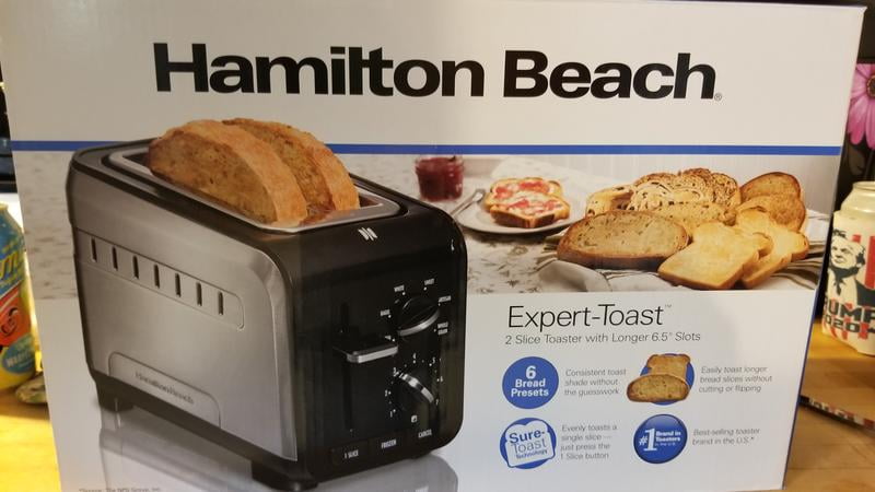 Hamilton Beach 2 Slice Toaster, Adjustable Settings, Longer Slot