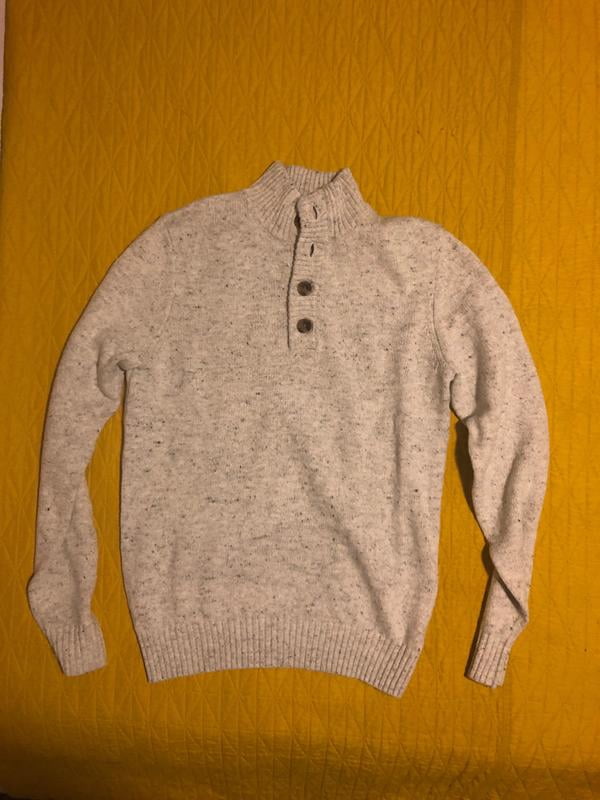 Long Sleeve Button Mockneck Sweater XXL 