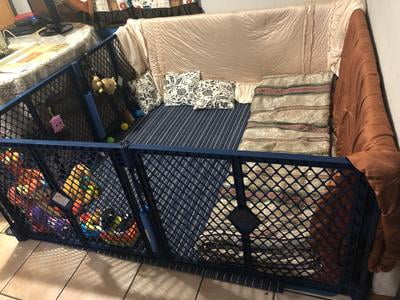 north states 6 panel navy portable indoor outdoor baby superyard playard