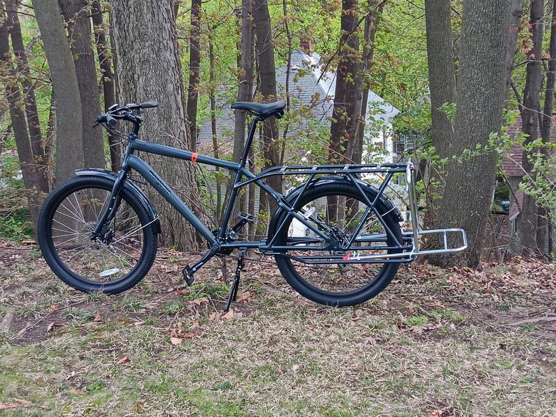 Mongoose Envoy Adult Cargo Bike, 26-Inch Wheels, 24 Speed, Gray