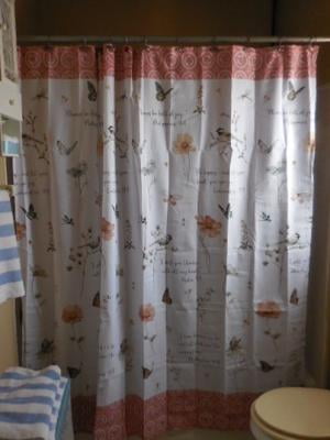 Mainstays Inspire Fabric Shower Curtain Multicolor 70/" x 72/" Machine Wash NEW