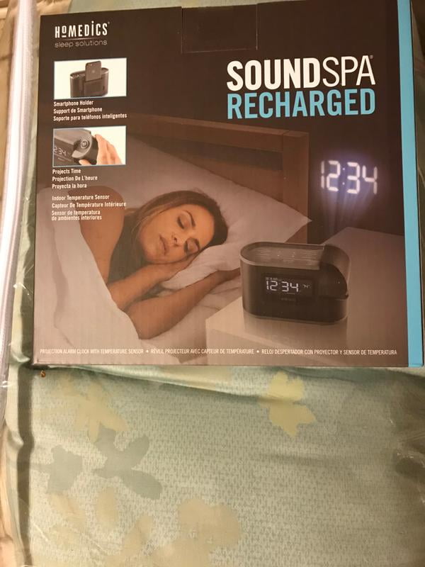 Homedics Soundspa Recharged Sleep Solutions Projection Alarm Clock Sound Machine Ss 5080 Walmart Com Walmart Com