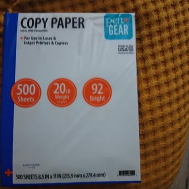 Pen + Gear Copy Paper – 8.5 X 11 – 92 Bright – White – 20 Lb – 1 Ream (500 Sheets) – Made In USA