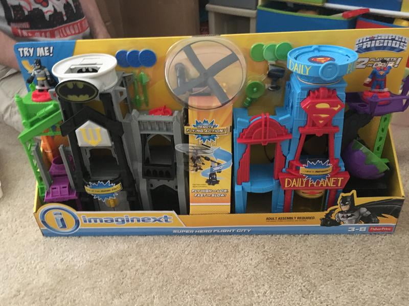 imaginext batman superman flight city