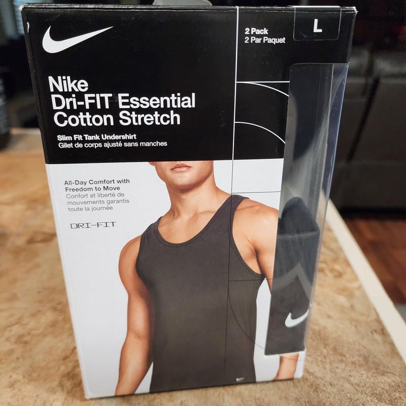 Men's Nike 2-Pack Dri-Fit Essential Cotton Stretch Tank Top