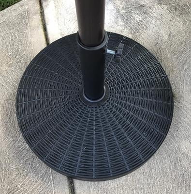 Black Sundale Outdoor Bliss Wicker Resin Black Patio Umbrella Base Metal Heavy Duty Stand
