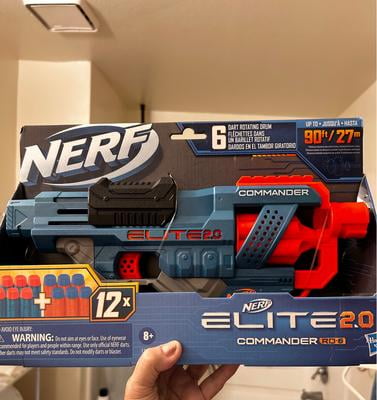 Nerf Elite 2.0 Commander RD-6 Blaster, 12 Darts, 6-Dart Drum