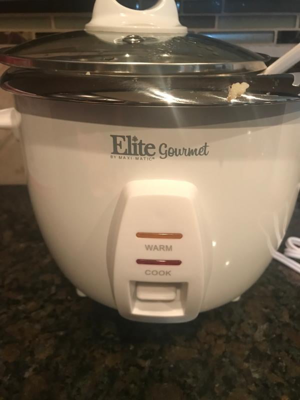 Elite Gourmet ERC-2020 Electric Rice Cooker with Stainless Steel Inner Pot  Makes Soups, Stews, Grains, Cereals, Keep Warm Feature, 20 Cups Cooked (10