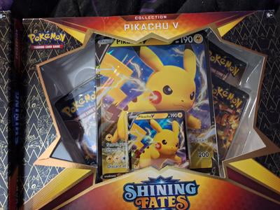 pokémon trading card game shining fates pikachu v Amazon.com: Pokemon TCG: Shining Fates Collection Pikachu V Box : Toys &  Games main image 0