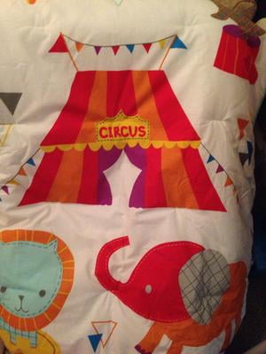 Little Bedding by Nojo Reversible Step Right Up//Circus Print 3-Piece Crib Bedding Set Pinwheel