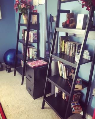 Ameriwood Home Lawrence 4 Shelf Ladder Bookcase Bundle Black Set Ameriwood Home Lawrence 4 Shelf Ladder Bookcase Bundle Black Set Of 2 Com