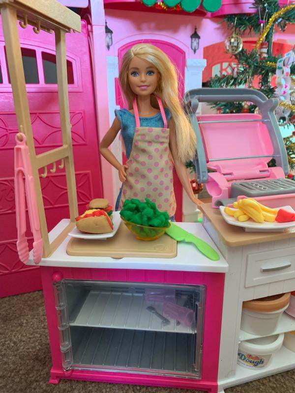 barbie ultimate kitchen playset with doll and accessories
