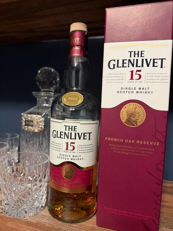 The Glenlivet 15 Year Old Single Malt Scotch Whisky, 750 ml Bottle