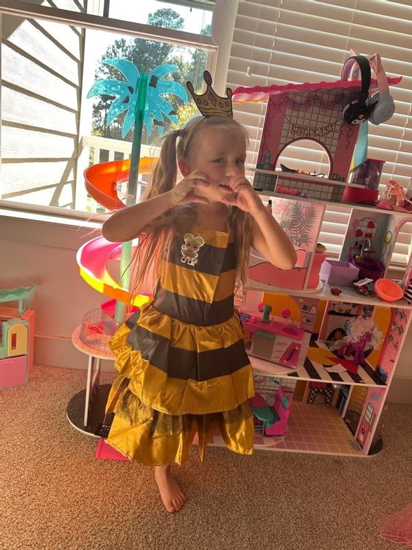 Disguise Queen Bee Deluxe Child Costume - Yellow, Size 4-6x, Includes Dress, Headpiece & Glasses - View #10