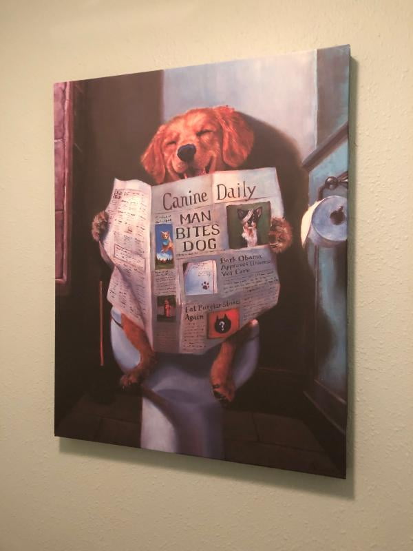 The Stupell Home Decor Collection Dog Reading the Newspaper On