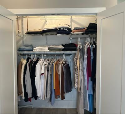 Costway Wall Mounted Closet Organizer Kit - Customizable Metal System, White, 72"W X 15.5"D X 60.5"H