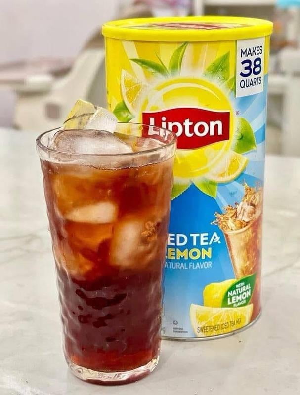 Lipton Caffeinated Iced Tea Mix, Natural Lemon Flavor