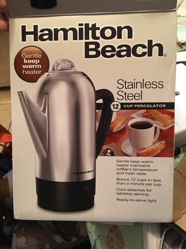 Hamilton Beach 40614RN 12 Cup Electric Percolator Coffee Maker with Cool  Touch