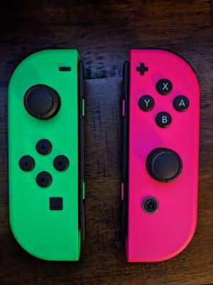 Nintendo Switch Neon Green Joy-Con (L) and Neon Pink Joy-Con (R