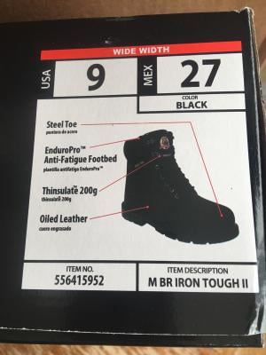 brahma men's iron tough ii steel toe boot