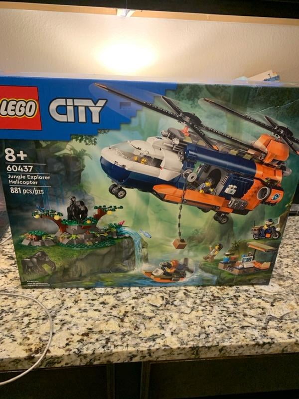 LEGO City Jungle Explorer Helicopter at Base Camp Building Toy