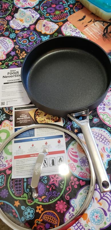 Ninja Foodi NeverStick Stainless 3-Quart Sauté Pan with Glass Lid