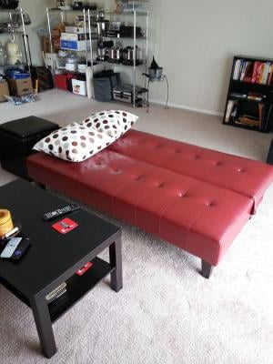 Faux Leather Bycast Adjustable Futon Sofa Multiple Colors Com Faux Leather Bycast Adjustable Futon, Faux Leather Bycast Adjustable Futon Sofa