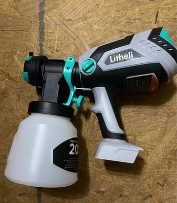 Litheli HVLP Paint Sprayer – Brushless Motor, 20V Cordless, 4 Nozzles, 800ml Container – For Home, Car, Deck, Fence, Furniture – 2.0Ah Battery & Charger Included