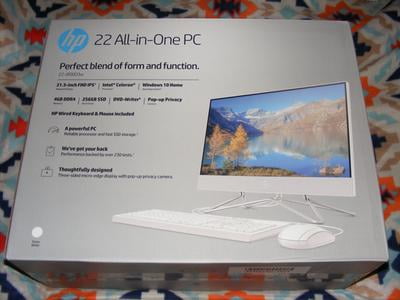 Hp 22 Aio Celeron White 4gb 256gb Desktop All In One Walmart Com Walmart Com