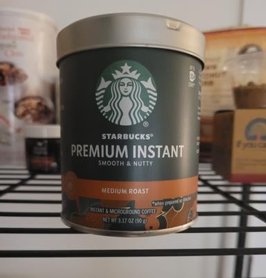 Starbucks Premium Instant Coffee, Dark Roast, Arabica Beans, 3.17